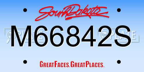 M66842S South Dakota License Plate