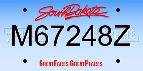 M67248Z South Dakota License Plate