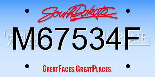 M67534F South Dakota License Plate