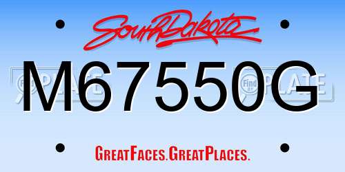 M67550G South Dakota License Plate