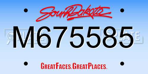 M675585 South Dakota License Plate