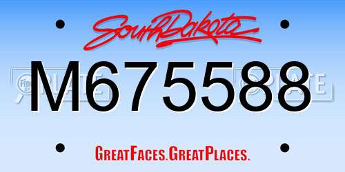 M675588 South Dakota License Plate
