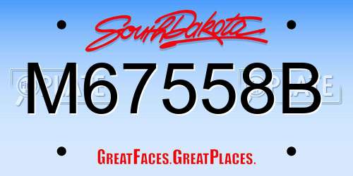 M67558B South Dakota License Plate