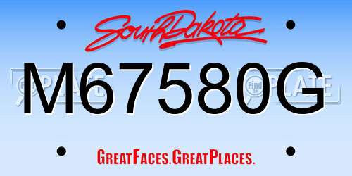 M67580G South Dakota License Plate