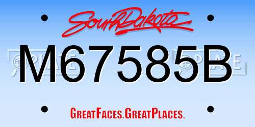 M67585B South Dakota License Plate