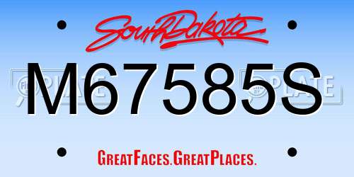 M67585S South Dakota License Plate