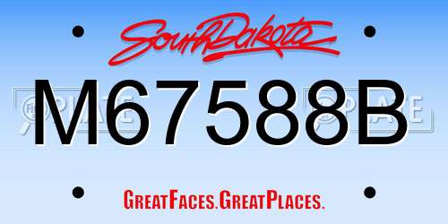 M67588B South Dakota License Plate