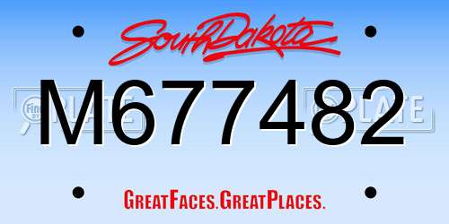M677482 South Dakota License Plate