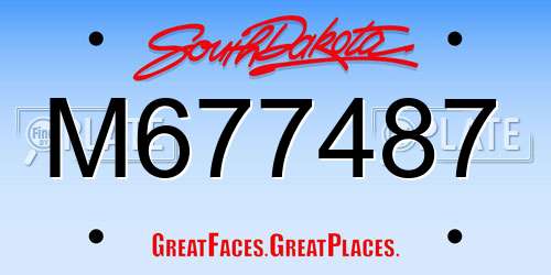 M677487 South Dakota License Plate