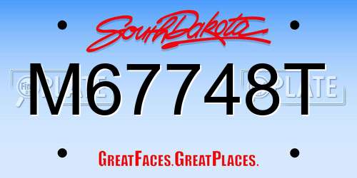 M67748T South Dakota License Plate