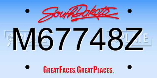 M67748Z South Dakota License Plate