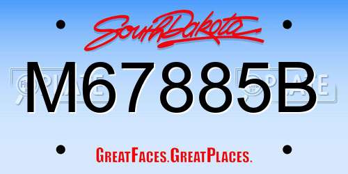 M67885B South Dakota License Plate
