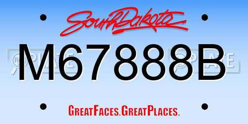 M67888B South Dakota License Plate