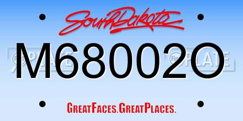 M68002O South Dakota License Plate