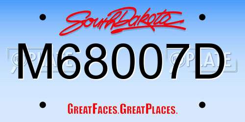 M68007D South Dakota License Plate