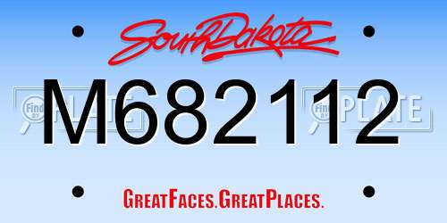 M682112 South Dakota License Plate