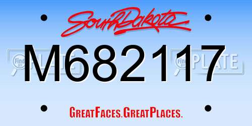 M682117 South Dakota License Plate