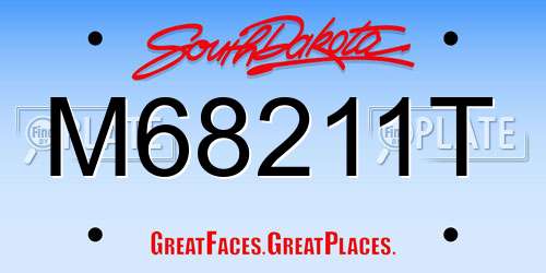 M68211T South Dakota License Plate