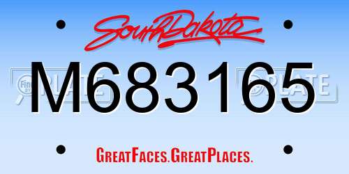 M683165 South Dakota License Plate