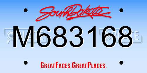 M683168 South Dakota License Plate