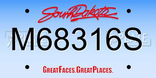 M68316S South Dakota License Plate