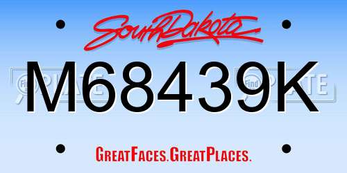 M68439K South Dakota License Plate
