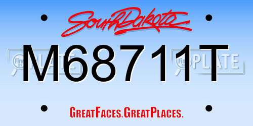 M68711T South Dakota License Plate