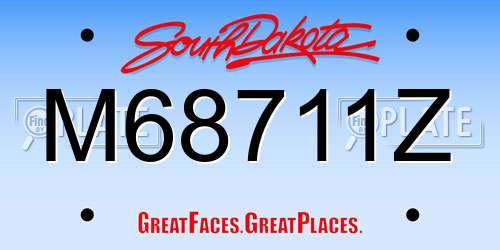 M68711Z South Dakota License Plate