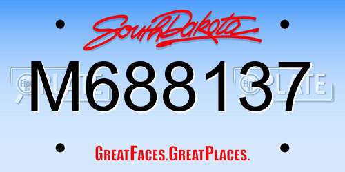 M688137 South Dakota License Plate