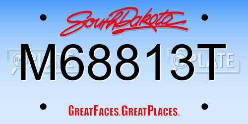 M68813T South Dakota License Plate