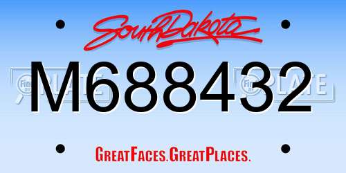 M688432 South Dakota License Plate