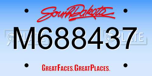 M688437 South Dakota License Plate