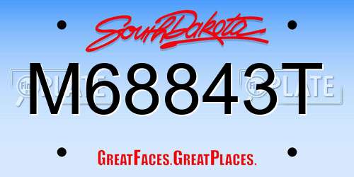 M68843T South Dakota License Plate