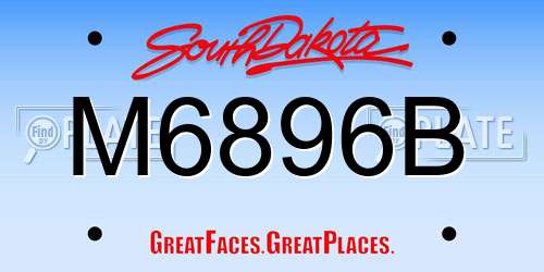M6896B South Dakota License Plate