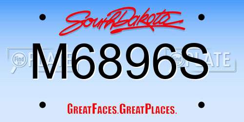 M6896S South Dakota License Plate
