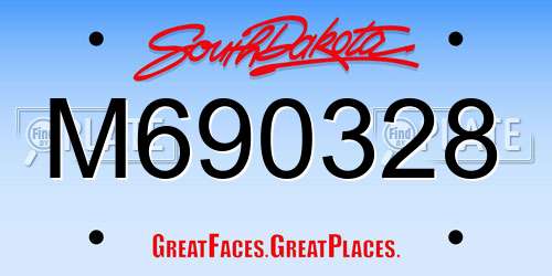 M690328 South Dakota License Plate
