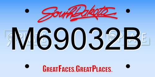 M69032B South Dakota License Plate