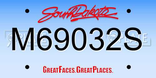 M69032S South Dakota License Plate