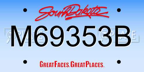 M69353B South Dakota License Plate