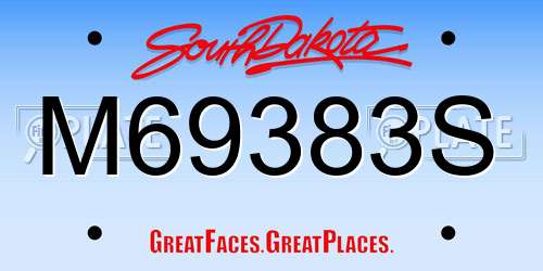 M69383S South Dakota License Plate