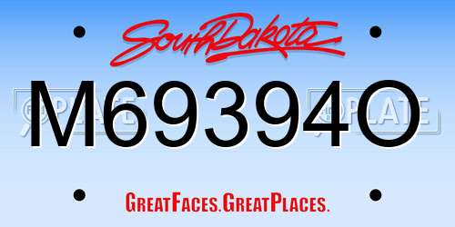 M69394O South Dakota License Plate