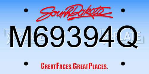 M69394Q South Dakota License Plate