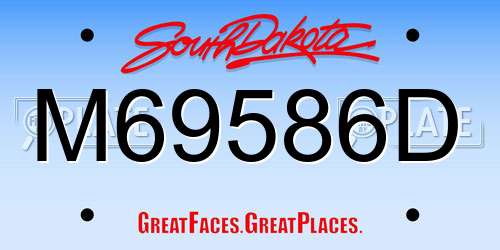 M69586D South Dakota License Plate