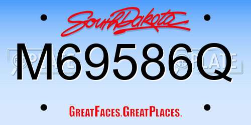 M69586Q South Dakota License Plate