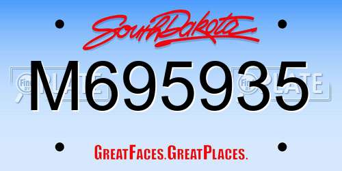 M695935 South Dakota License Plate