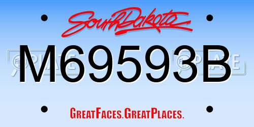 M69593B South Dakota License Plate