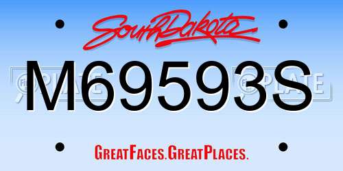 M69593S South Dakota License Plate