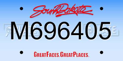M696405 South Dakota License Plate
