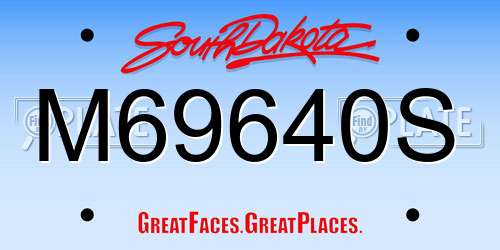 M69640S South Dakota License Plate