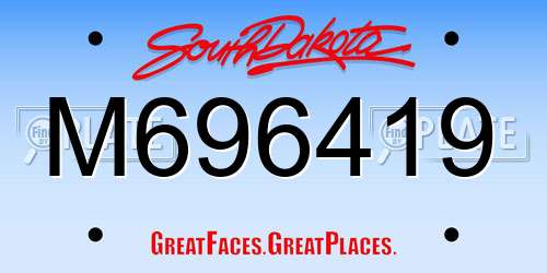 M696419 South Dakota License Plate